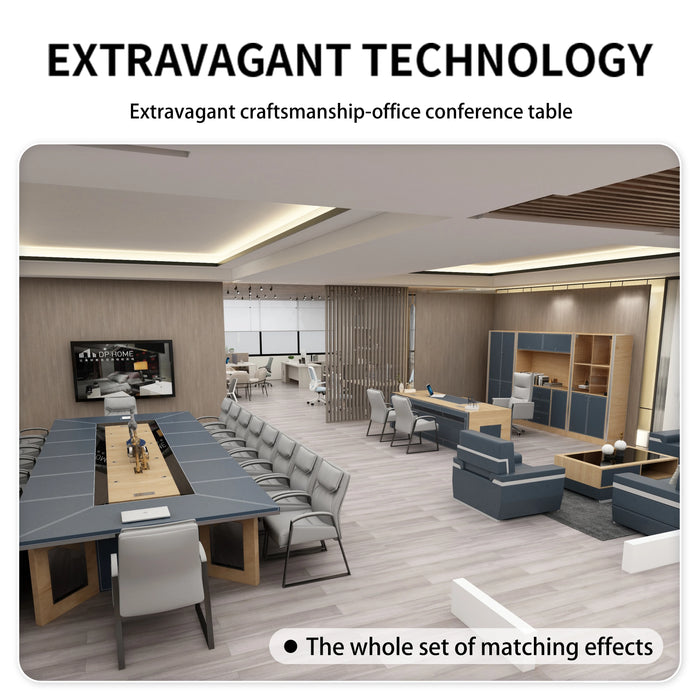 Leather decoration desk simple modern long table long table conference room table training table small conference table
