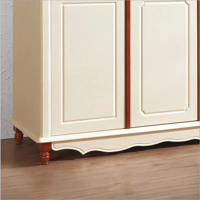 American country style wood wardrobe closet bedroom furniture three doors large storage closet p10253