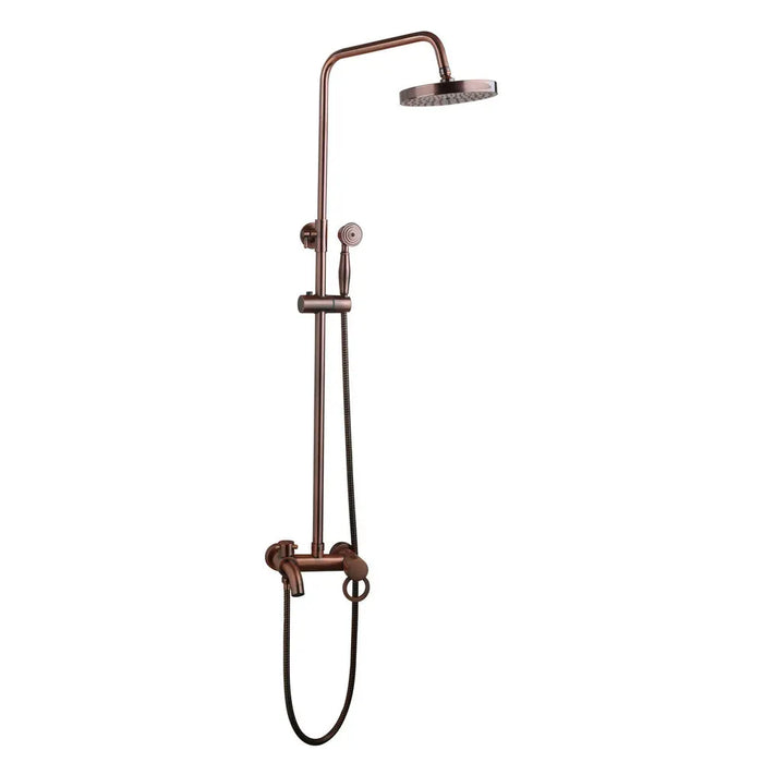 JIENI Rose Gold-plated Finish Bathroom Shower Set Rain Shower Head Bath Shower Mixer 3 Functions with Hand Shower Tap Faucet