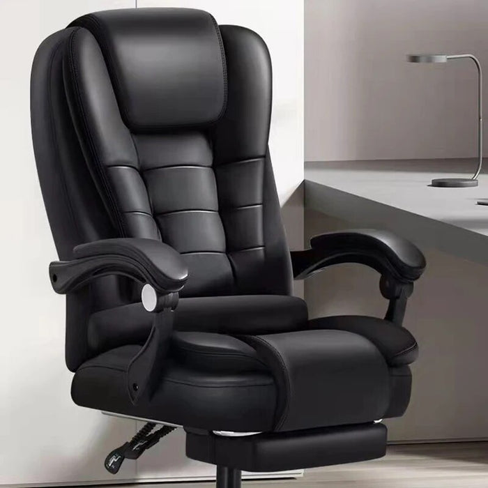 Adjustable Executive Massage Office Chair Reclining High Back Big Tall Leather Ergonomic Swivel Task Chair Footrest Furniture
