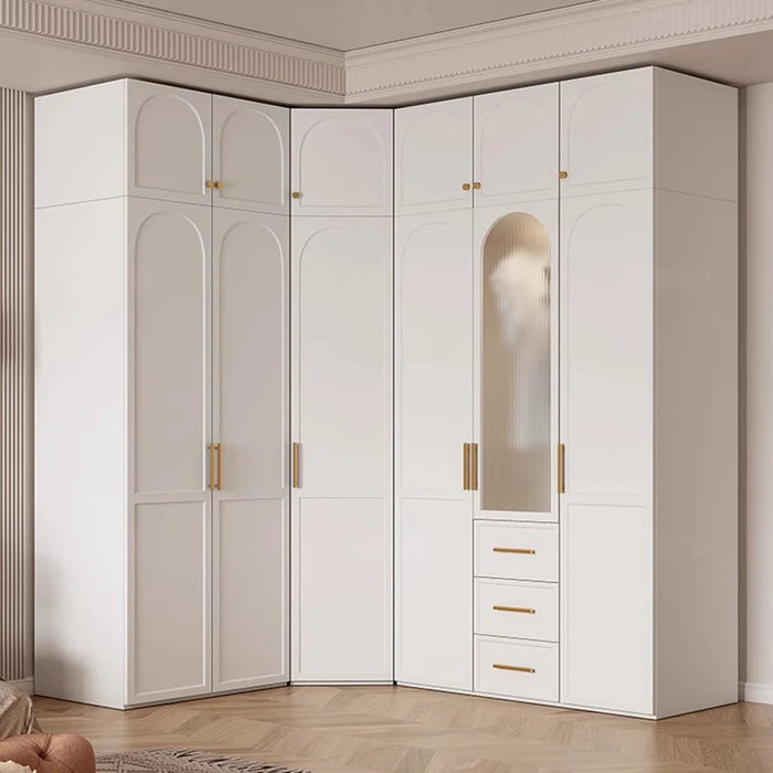 Wood Design Closet Ventilation Minimalist White Indoor Storage Display Cabinet Wall Industrial Armario De Madera Hotel Furniture