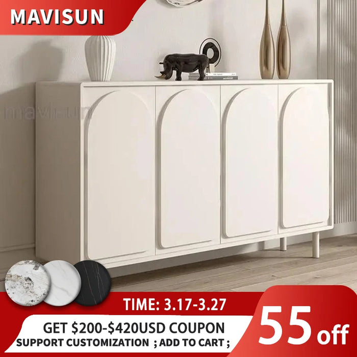 White Cabinet For Hallway 2 Door And 4 Layers Solid Wood Frame Shoe Cabinet Minimalist Style Entrance Closet Modern Sideboard