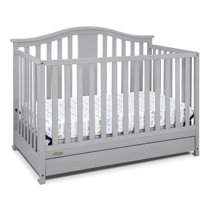 2023 Graco Solano 5-in-1 Convertible Baby Crib with Drawer, Espresso