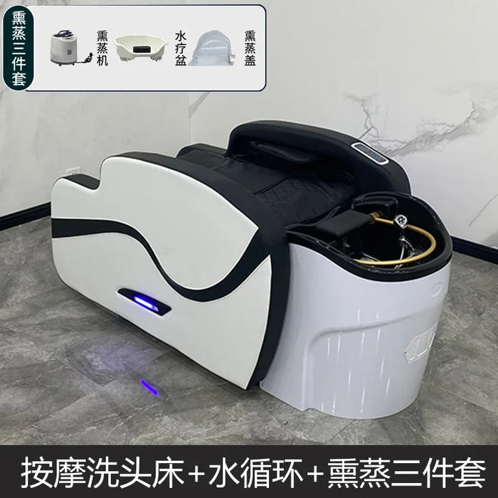 Lighting Massage Shampoo Chair Luxury Adjust Hair Salon Equipments Chair Ergonomics Lit Shampooing Spa Salon Equipment MQ50SC