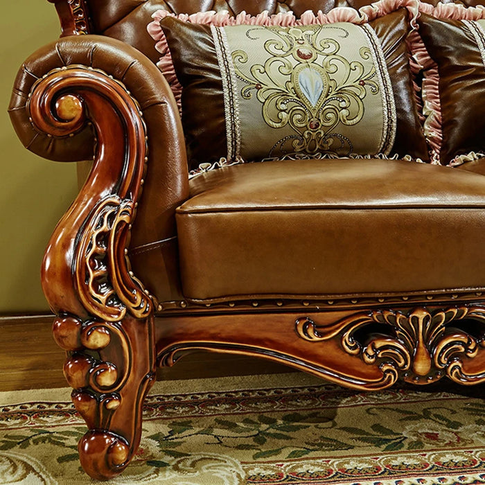 European-style Leather Sofa Villa Living Room Luxury Combination 123 All Solid Wood American First Layer Cowhide Sofas
