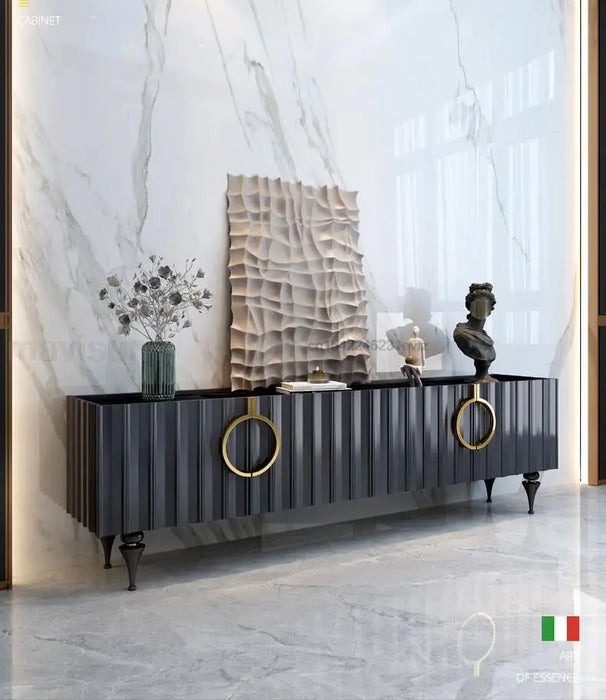 Italian High-End Light Luxury Floor Cabinet Modern Minimalist Home Living Room Furniture Large Villa New Rock Board Tv Stands