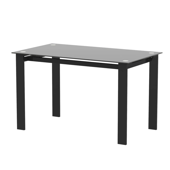 [Flash Sale]5 Pieces High-Grade Dining Table Set for 4 Kitchen Room Tempered Glass Dining Table 4 Faux Leather Chair Black[US-W]