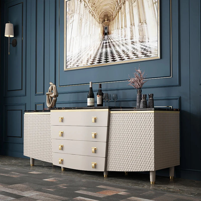 Italian light luxury marble dining side cabinet Modern living room luxury against the wall porch table restaurant locker