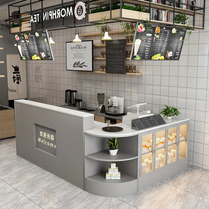 Nordic iron cash register arc simple modern small milk tea shop beauty shop bar table cake shop clothing shop reception desk