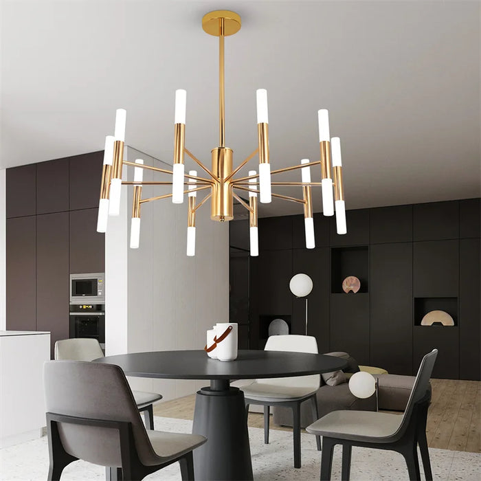 Modern Chandelier Art Design G4 Based Bulbs Pendant Lights For Ceiling Lamp Lustre Plafonier Fixture Bulbs Included Room Decor