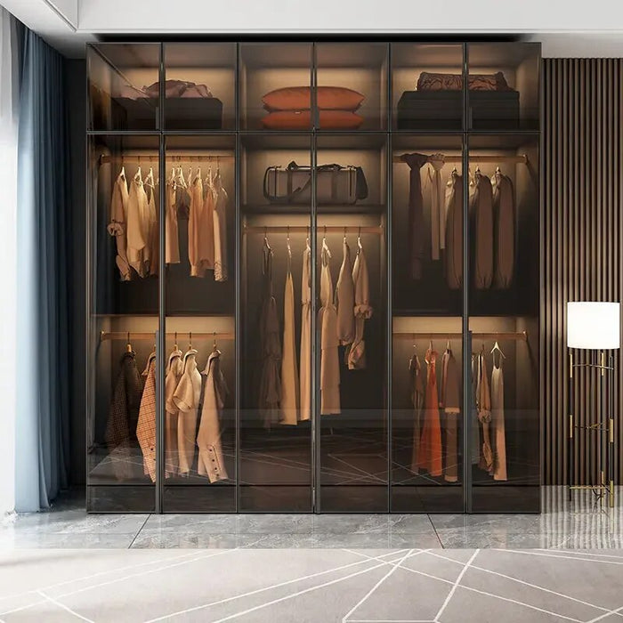 Women Oganizers Wardrobe Drawers Simple Modern Hanger Rail Wardrobe Glass Sliding Door Unique Roupeiro De Quarto Furniture