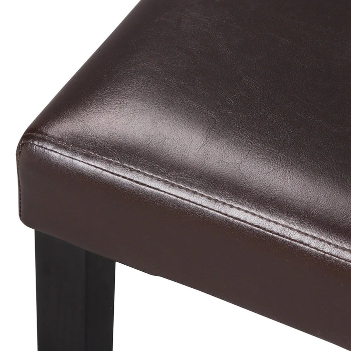 Set of 6 Dining Room Parson Chairs Kitchen Formal Elegant Leather Design Brown