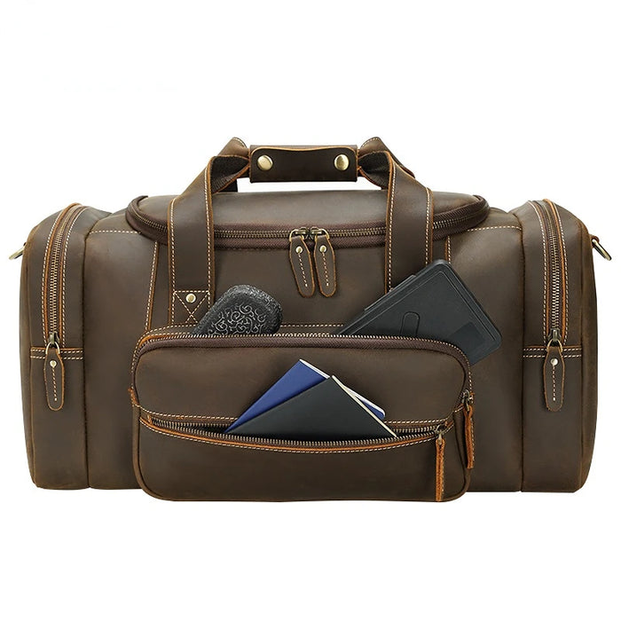 Travel Bag Trendy Cowhide with First Layer Cowhide Portable Multi-functional Large-capacity One-shoulder Luggage Bag Men
