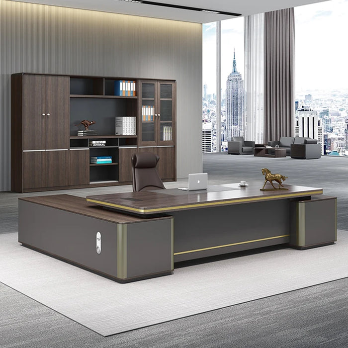 Grand Boss Desk Luxury Simple Modern Combination Desk Furniture Business Square CEO Large Class Single Person Office Desk