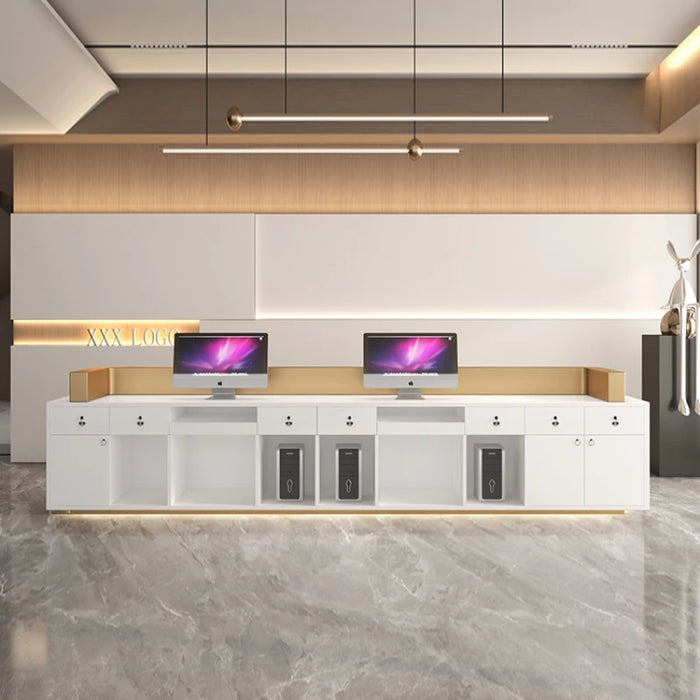 Luxury Reception Desk Advisory Counter Podium Cabinet Register Checkout Cashier Table Front Desk Bureau Meuble Salon Furniture