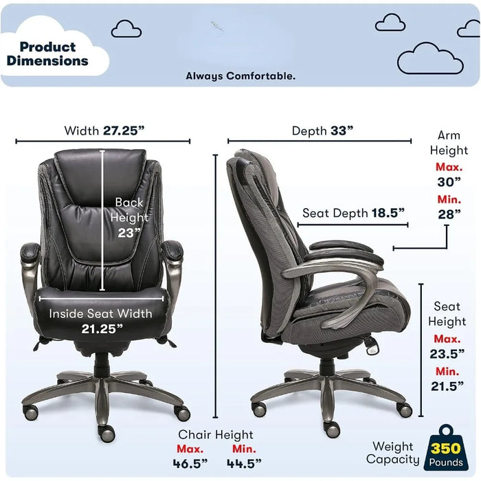 Game chair, intelligent administrative office chair with pillow, adjustable height, synthetic leather, ergonomic computer chair