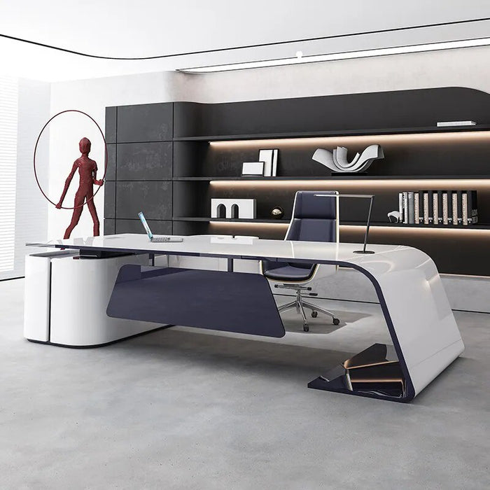 Luxury Console Conference Office Desks Storage Reception L Shaped Wooden Shelf Study Corner Mesa Escritorio Office Accessories