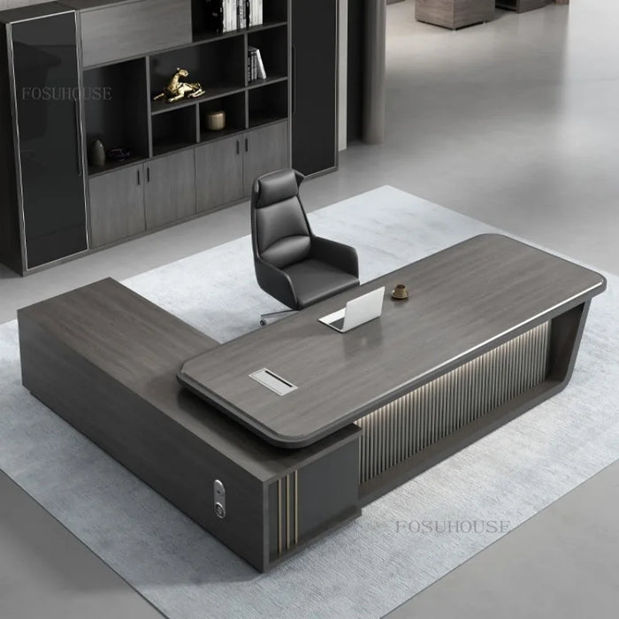 Wooden Boss Desks Chairman Manager Work Desk Simple Modern Office Furniture Office Table and Chair Combination Executive Desk K