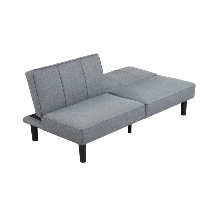 2024 New Modern Sofa Studio Futon, Gray Linen Upholstery