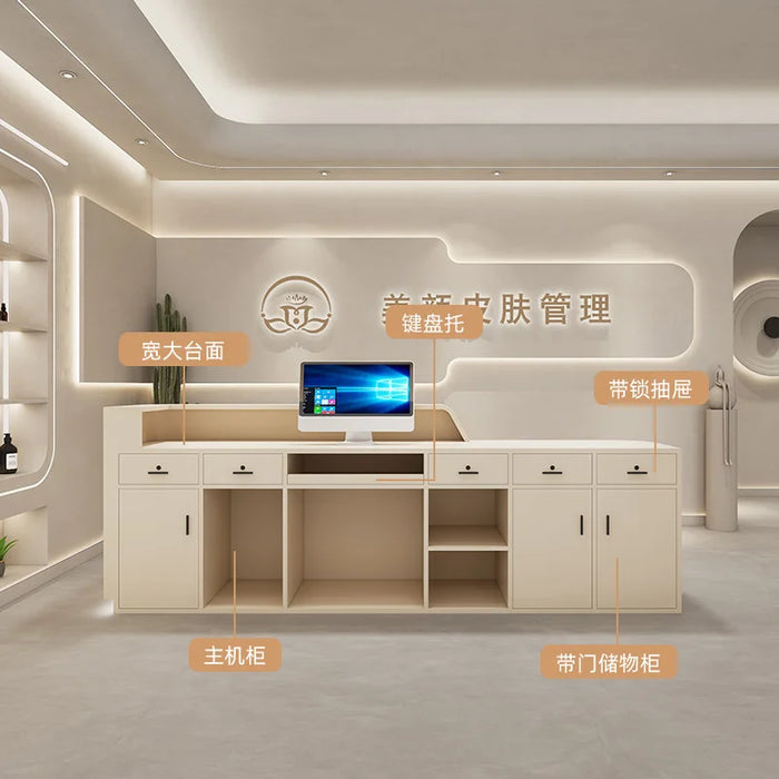 Acrylic Reception Desk Counter Beauty Salon Cashier Table Spa Information Reception Desk Supermarket Schreibtisch Bar Furniture