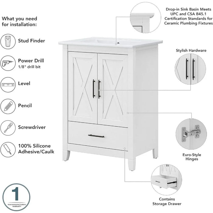 24W Bathroom Vanity With Ash Sink Kitchen Sink Faucet Washbasin for the Bathroom Sinks Washbasins Countertop Furniture Tub Bowl