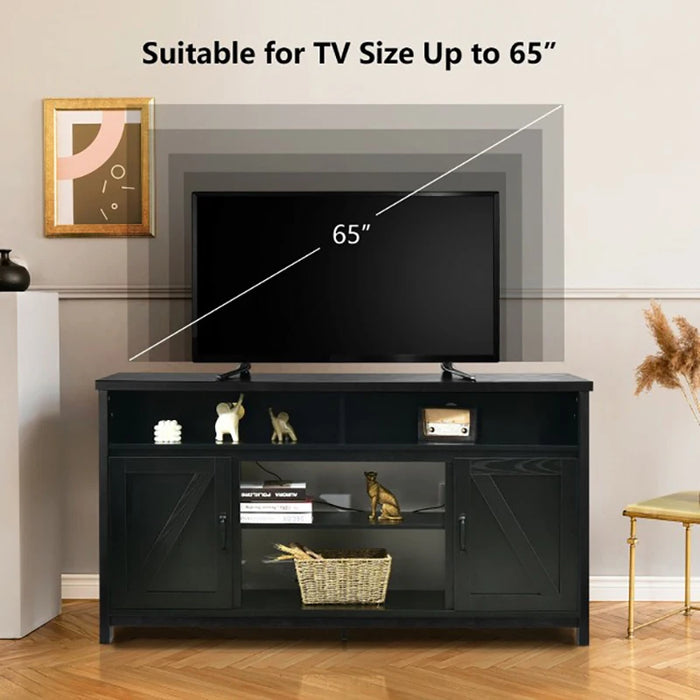 59 Inch TV Stand Media Center Console Cabinet with Barn Door for TV's 65 Inch Storage Table for Living Room Bedroom