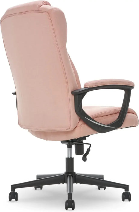 Executive High Back Office Chair with Lumbar Support Ergonomic Upholstered Swivel Gaming Friendly Design, Microfiber