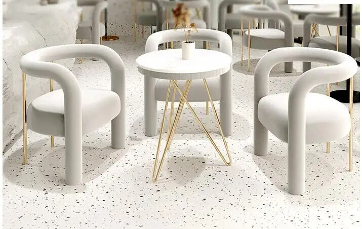 Milk tea dessert table and chair combination store Modern leisure creative reception small round table negotiation guest sofa