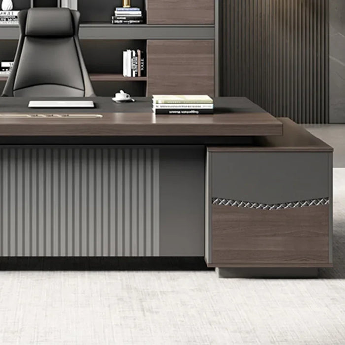 Reception L Shaped Wooden Office Desks Writing Keyboard Multifunctional Office Desks Storage Study Scrivania Angolare Furniture