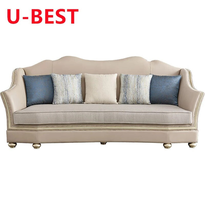 U-BEST Set Furniture Leather Home Luxury Couch Sofas 1 Recliner Sets Sala Nordic Three Seats One French Style Living Room Sofa