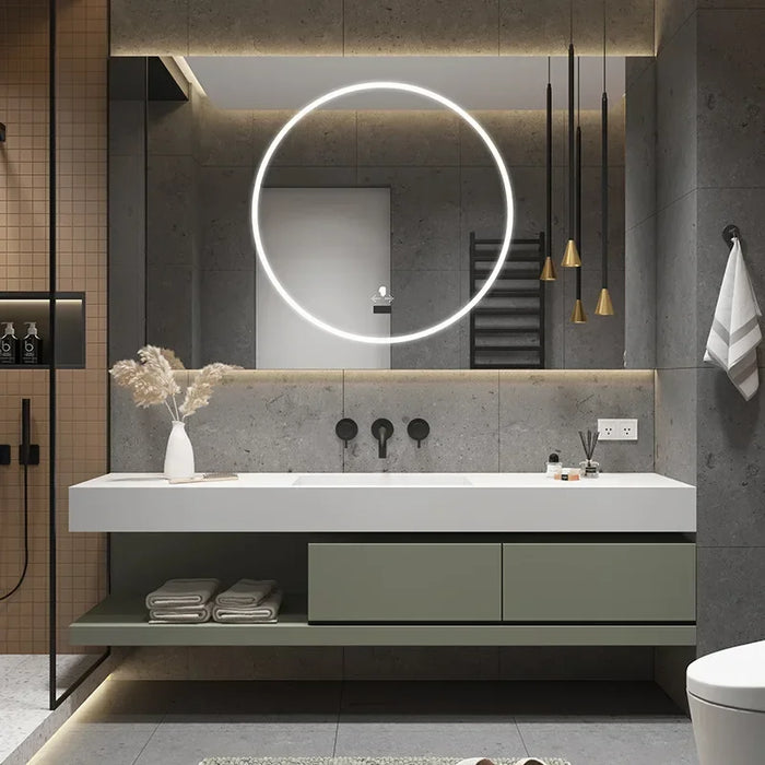 Bathroom Vanity Cabinet Smart Mirror Toilet Slate Ceramic Integrated Washbasin Bathroom Vanity Cabinet Sink Bathroom Furniture