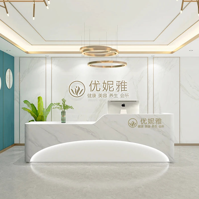 Beauty Salon Reception Desks European Computer Checkout Shop Futuristic Reception Desks Modern Bureau Meuble Salon Furniture