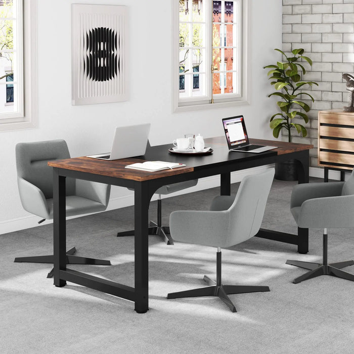 Tribesigns 70.8”Executive Desk, Large Office Computer Desk with Thicken Frame, Modern Simple Workstation Business Furniture for