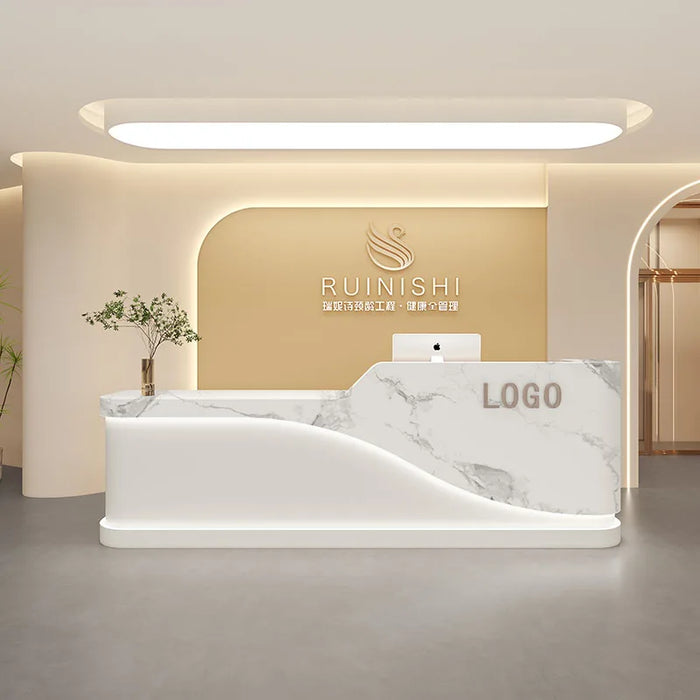 Shop Podium Reception Desk Cash Beauty Salon White Barbershop Simple Reception Desk Supermarket Comptoir Caisse Bar Furniture