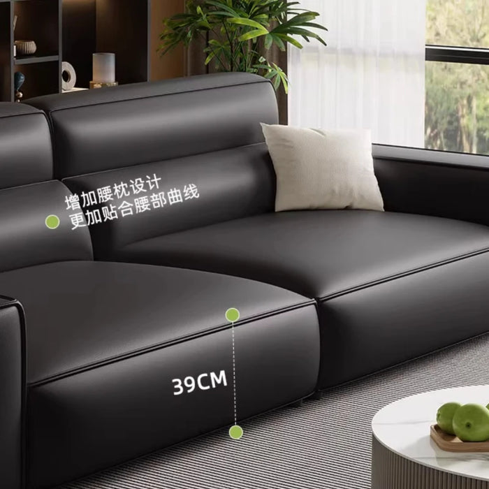 Italian Style Minimalist Arm Sofa Leather Black Lounge Recliner Couch Free Shipping Simple Mobili Per La Casa Bedroom Furniture