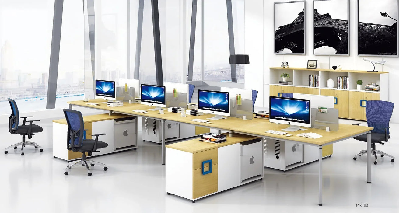 Modern Office Customized Computer Table 6 Seater Person Workstation Furniture Desks Work Station Table Set Designs 2020