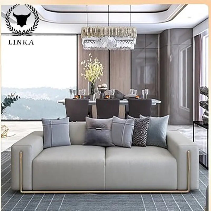 Light Luxury Post-modern Simple Small Apartment Sofa Living Room Combination Furniture Set Fabric Nordic Leather Single