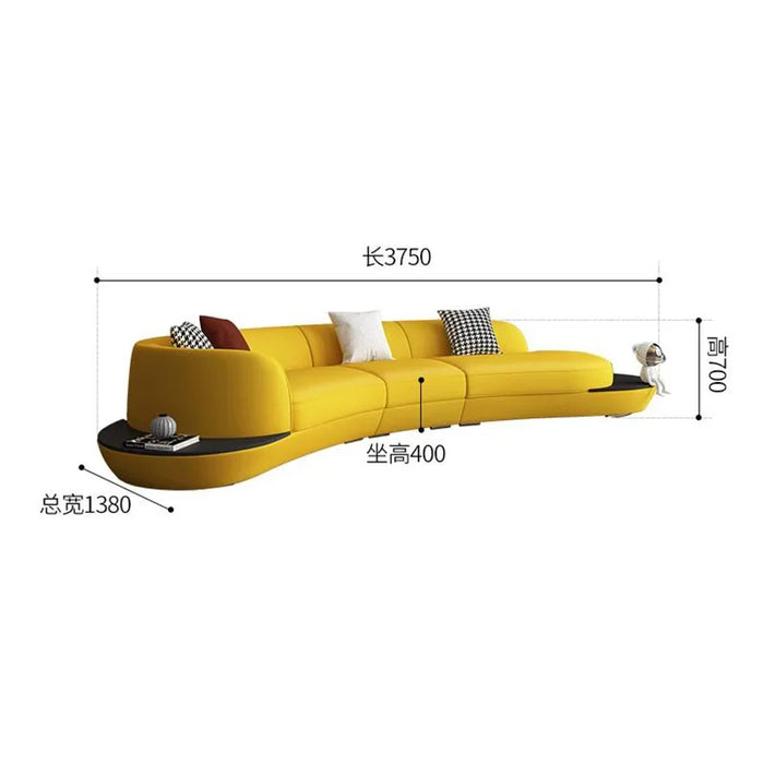 Foshan Fabrik Italienische Designer Stil Linsen Sofa Wohnzimmer Kleine Wohnung Komplette Set von Möbel Ecke Gebogene Sofa