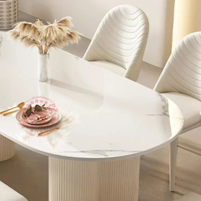 Oval Design Dining Tables Living Room Nordic Coffe Marble Modern Dining Tables Kitchen Luxury Mesa Comedor Home Furniture SR50DT