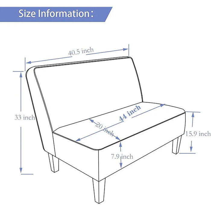 Loveseat Sofa, Upholstered Small Sofa Couch Mini Love seat Sofas for Bedroom Living Room (Blue)