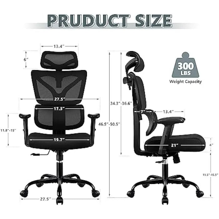 Winrise Office Chair Ergonomic Desk Chair, High Back Gaming Chair, Big and Tall Reclining Chair Comfy Home Office Desk Chair