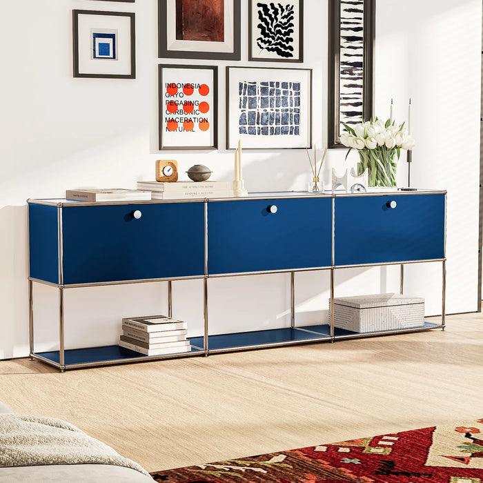 Storage Cabinet Sideboard Haller Cabinet Storage Shelf Modular Furniture Stainless Steel Metal Board for Living Room Cabinet