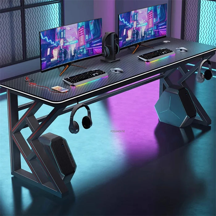 Modern Carbon Fiber Desktop Computer Desk for Office Furniture Internet Cafe Double Gaming Table Home Office Computer Table Z