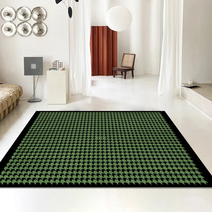 Light Luxury French Modern Plaid Living Room Carpet Bedroom Bedside Retro Striped Large Area Decorative Rugs Non-slip Floor Mat