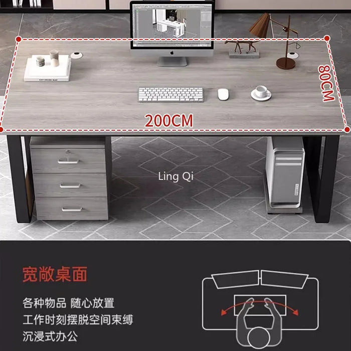 Dark Wood Reception Office Desk Executive Gaming Minimalist Mid Century Computer Desks Study Floor Mesa Escritorio Furniture