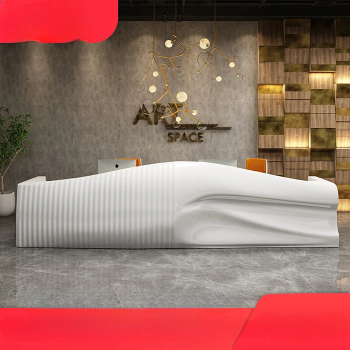 Cashier paint bar high-end modern creative welcome alien consulting reception desk fashion.