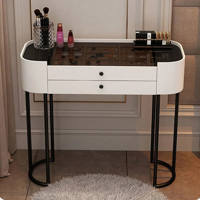 Nordic Light Full Body Luxury Makeup Dressing Penteadeira Table LED Mirror Bedroom Vanity Mirror Dresser Cabinet Include Chair