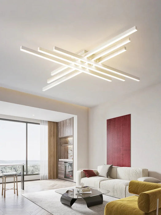 Black Chandelier Square Bedroom Lamps Living Room Lamp Led Ceiling Lamp Nordic Minimalist Creative Led Ceiling Lamp Strip Lights