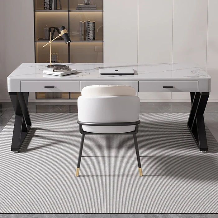 Luxury Modern Ideas Office Desk Wooden Double Designer Metal Frame Leg Executive Desk Tables Arts Mesa Escritorio Room Furniture