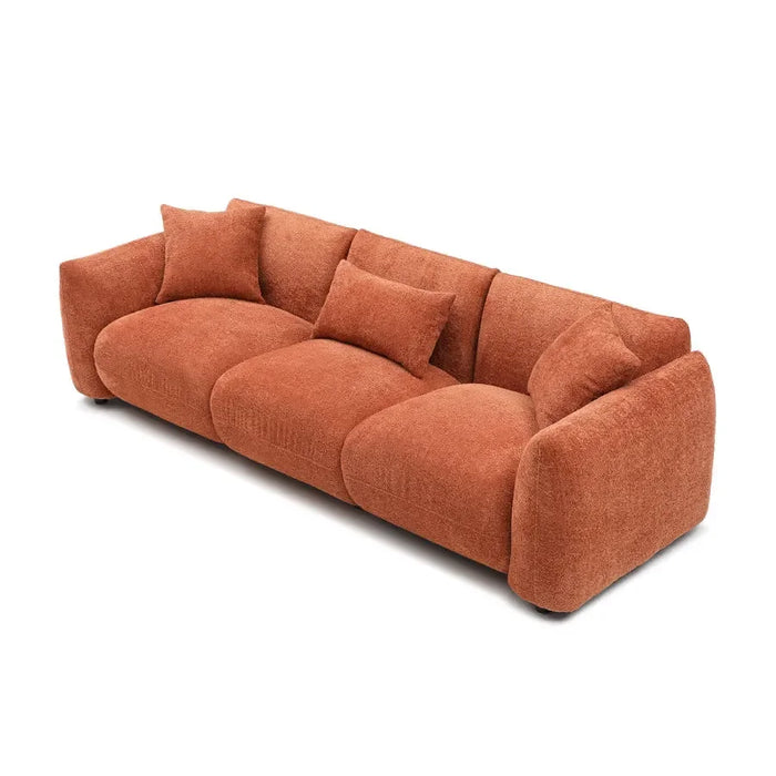 3-Seater Sofa,Comfy Sofa Couch with Thick Cushion,Sturdy & Durable Deep Seat Sofa,Modern Sofa for Living room,Office,Orange